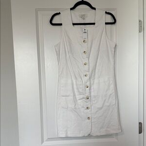 Banana Republic White Sleeveless Mini Dress